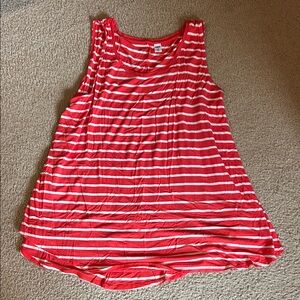 Old Navy Red and White Striped Tank Top